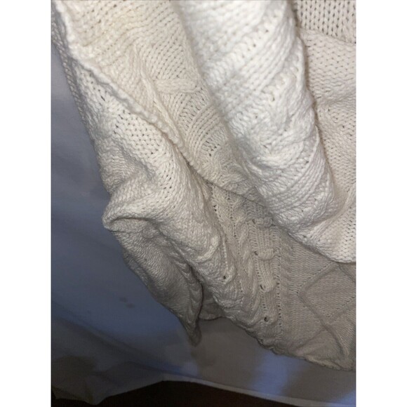 Bad Little Country Girl Women’s Cowl Neck Sweater Size Large Ivory Cable Knit - Picture 6 of 12